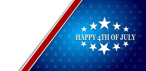 Happy 4th Of July USA Independence Day Header Or Banner Background. 
