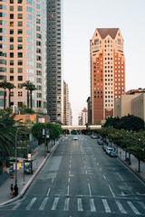 Fototapeta na wymiar Cityscape view of 5th Street in downtown Los Angeles, California