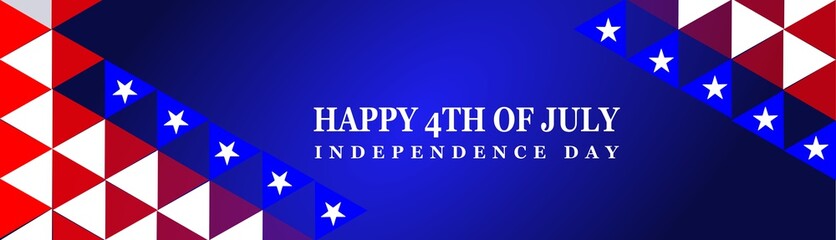 Happy 4th Of July USA Independence Day Header Or Banner Background. 