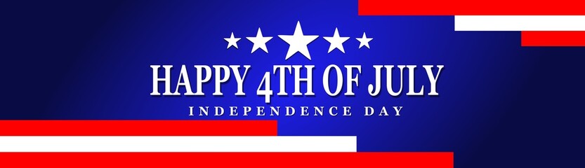 Happy 4th Of July USA Independence Day Header Or Banner Background. 