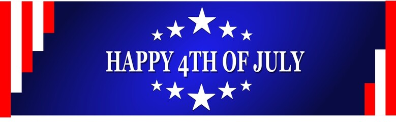 Happy 4th Of July USA Independence Day Header Or Banner Background. 