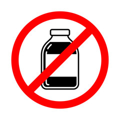 Glass jars forbidden sign. Vector illustration of a collection of prohibition signs