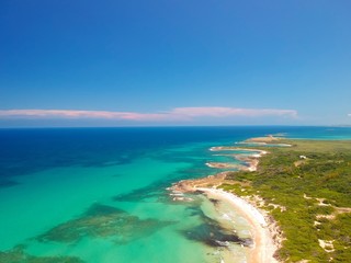 Puglia, Torre Guaceto Marine Protected Area, aerial view