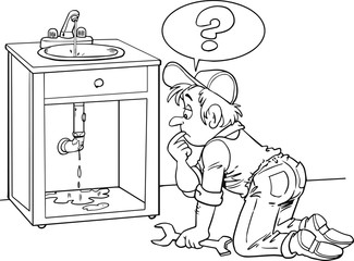 Plumber. Vector flat cartoon illustration