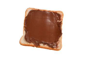 Сhocolate paste sandwich isolated on white background.