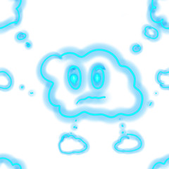 Comic cloud seamless pattern 