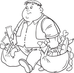 Happy fat man