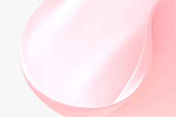 Pink fabric isolated on white background 3D Render