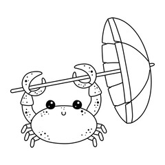 Isolated crab cartoon design vector illustration