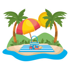 Summer and vacation icon set design