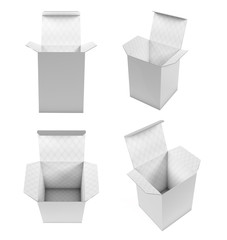 Gray gift box. Realistic carton mock up. 3d rendering illustration isolated
