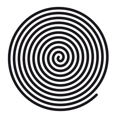 Abstract Round Hypnotic Spiral Vortex - Vector Illustration - Isolated On White Background