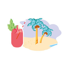 tropical juice fresh in the beach