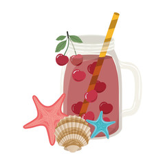 glass with refreshing drink for summer