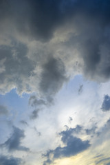 Dramatic dark sky with clouds before the storm.