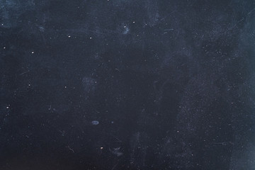 Dust and scratches design. Dark blue abstract background. Night sky effect. Copy space.