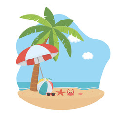 Summer and vacation icon set design