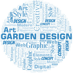 Garden Design word cloud. Wordcloud made with text only.