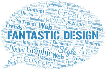 Fantastic Design word cloud. Wordcloud made with text only.