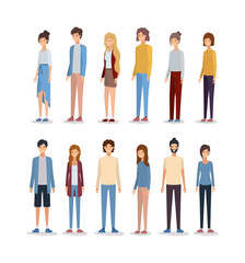 Obraz premium Women and men avatars design