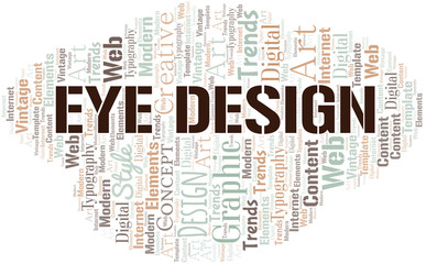 Fototapeta premium Eye Design word cloud. Wordcloud made with text only.