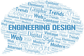 Engineering Design word cloud. Wordcloud made with text only.