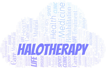 Obraz premium Halotherapy word cloud. Wordcloud made with text only.