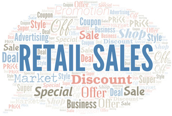 Retail Sales Word Cloud. Wordcloud Made With Text.