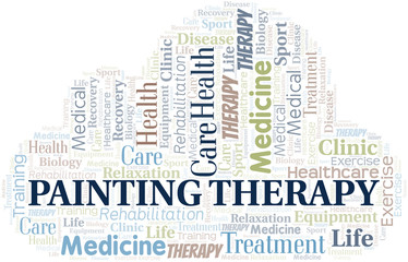 Painting Therapy word cloud. Wordcloud made with text only.