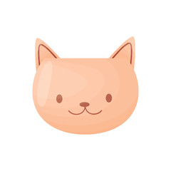 Fototapeta premium Cute pot in the form of a muzzle of a cat. Vector illustration on white background.