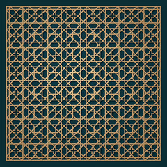 The oriental template pattern for laser cutting. Geometric ornament.