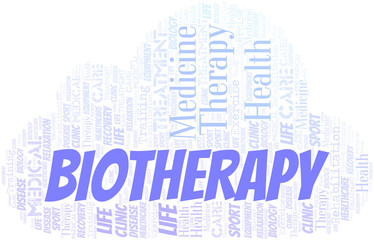 Obraz premium Biotherapy word cloud. Wordcloud made with text only.