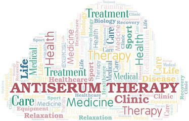 Antiserum Therapy word cloud. Wordcloud made with text only.