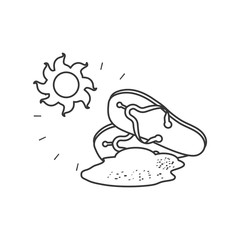 summer flip flops accessory isolated icon