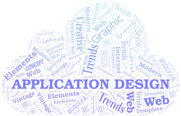 Application Design word cloud. Wordcloud made with text only.