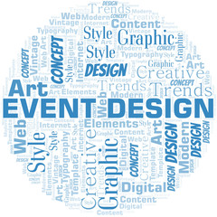 Obraz premium Event Design word cloud. Wordcloud made with text only.
