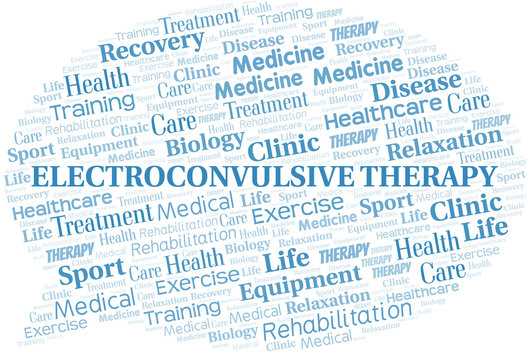 Electroconvulsive Therapy word cloud. Wordcloud made with text only.