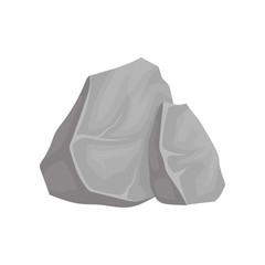 Two gray stones. Vector illustration on white background.