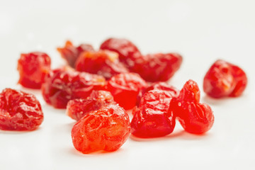 dried fruits on white paper background