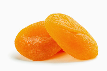 dried apricots on a white background
