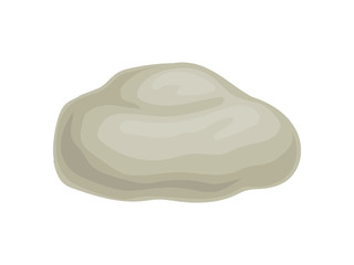 Big gray boulder. Vector illustration on white background.