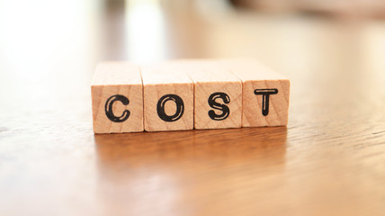 Wooden Text Block of Cost