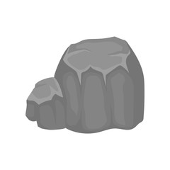 Two dark gray stones next to each other. Vector illustration on white background.