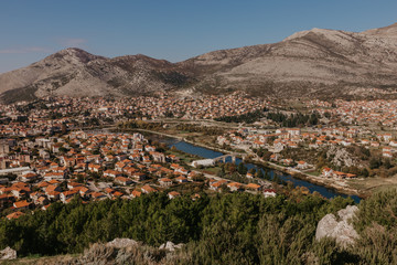 Aerial view of Trebinje city Bosnia and Herzwgovina