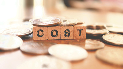 Wooden Text Block of Cost