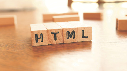 Wooden Text Block of HTML