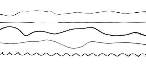 Black power cable socket set  isolated on white background