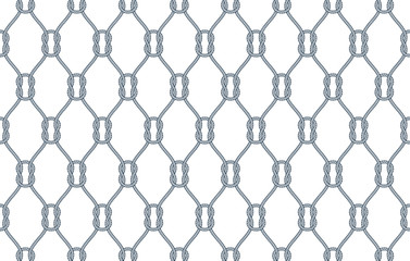 Fototapeta premium Vector rope, fishing net, seamless. White background.