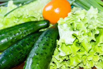 Fresh green lettuce salad - healthy food