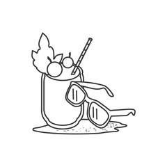 summer sunglasses with juice of cherry